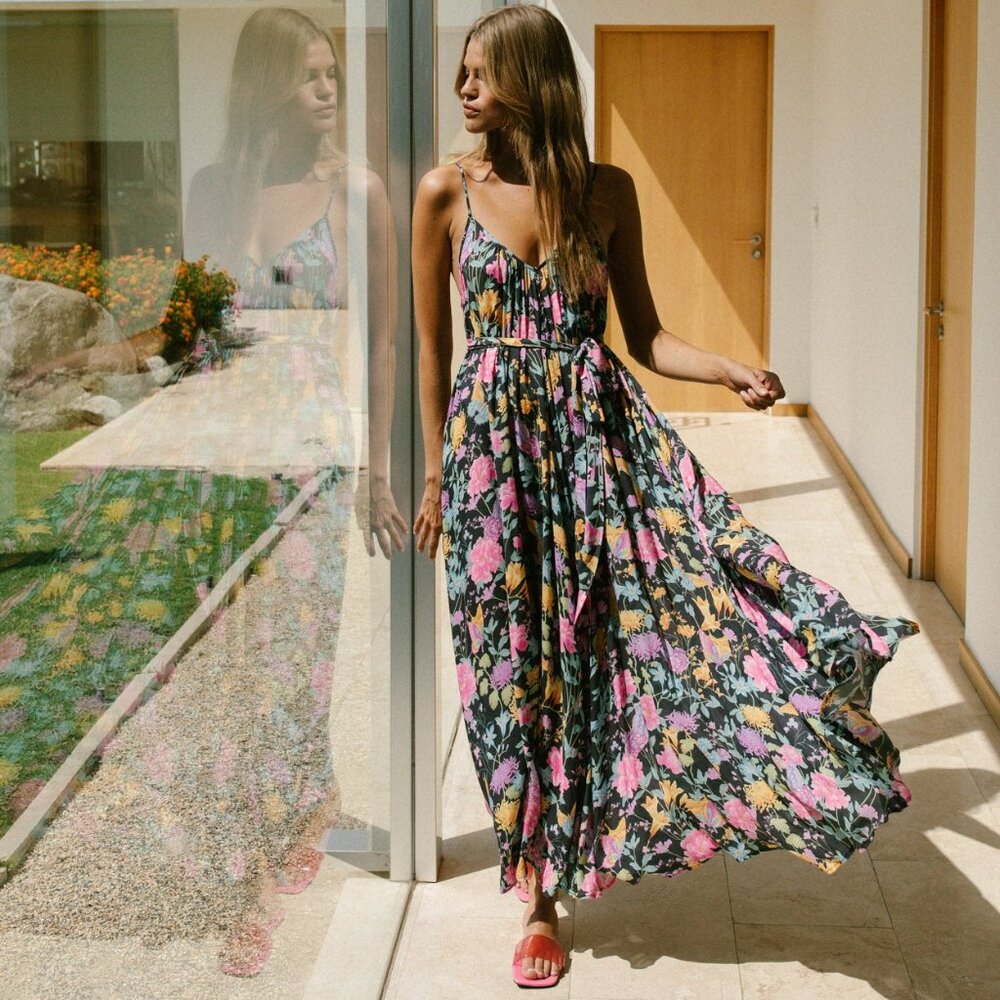 Spell Butterfly Strappy Maxi Dress Sz. XL